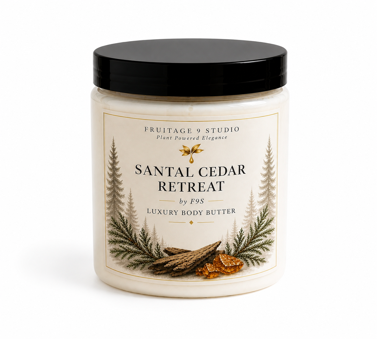 Santal Cedar Retreat by f9s Luxury Body Butter For Men Fruitage 9 Studio