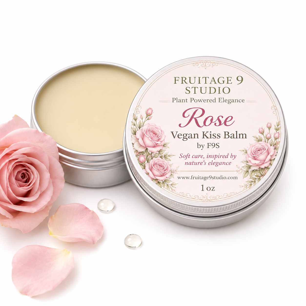 Rose Vegan Kiss Balm by f9s  Fruitage 9 Studio