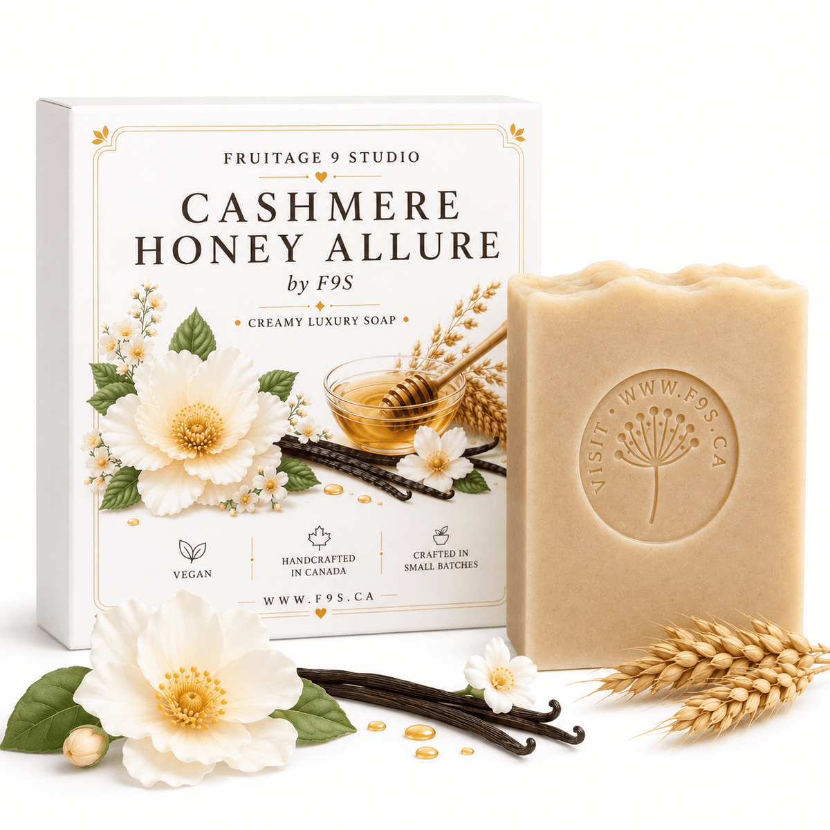Cashmere Honey Allure by f9s Luxury Plant Based Creamy Soap - Fruitage 9 Studio