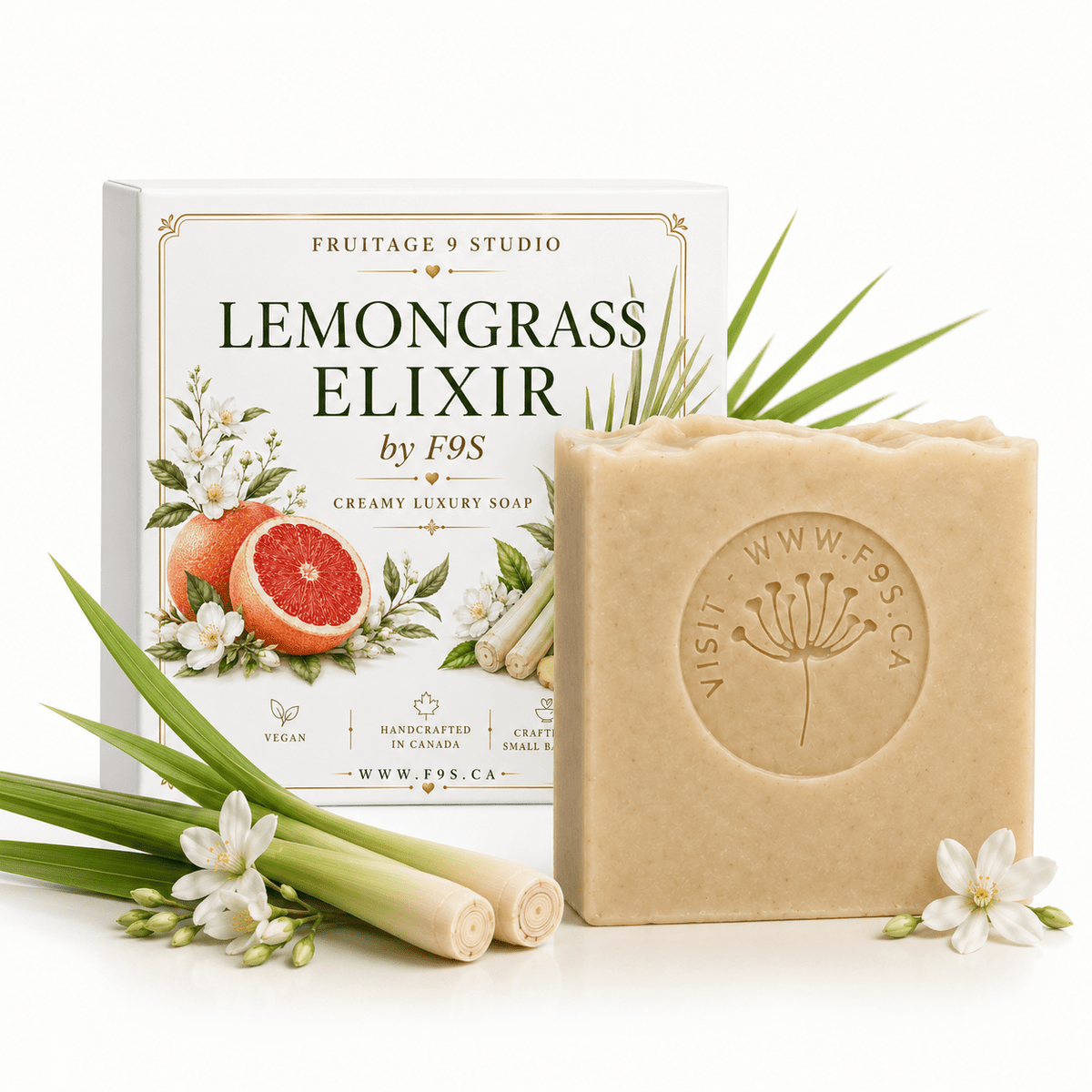 Lemongrass elixir by f9s luxury bar soap 2 for $15 - Fruitage 9 Studio