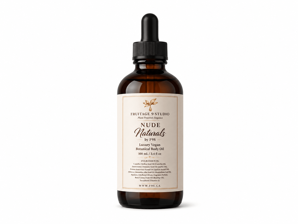 Nude Naturals by F9S - Luxury Vegan Botanical Body Oil - Fruitage 9 Studio