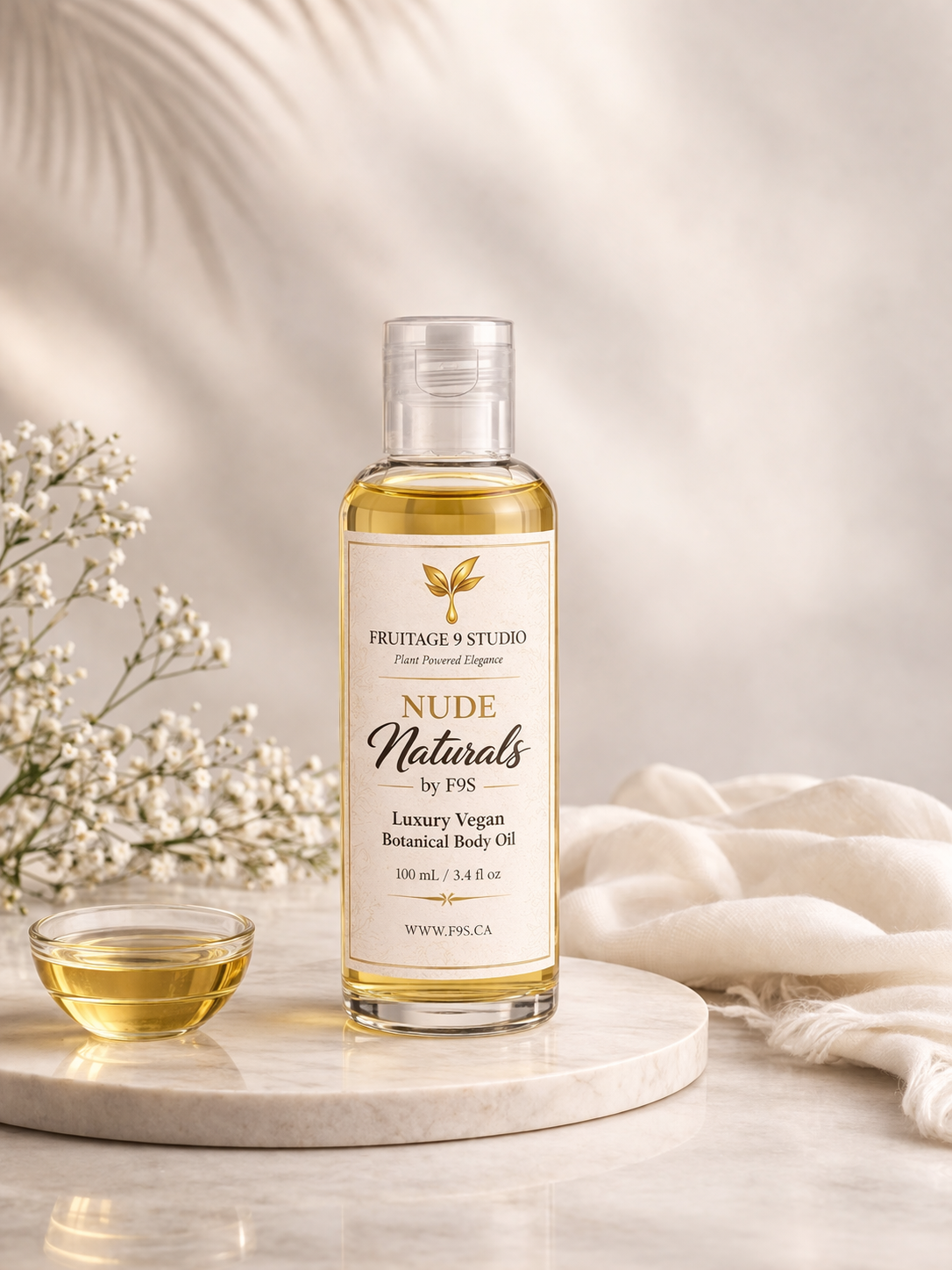 Nude Naturals by F9S  -  Luxury Vegan Botanical Body Oil  Fruitage 9 Studio